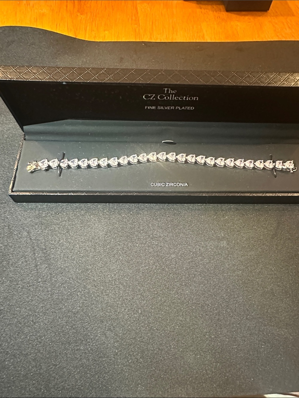 IC COLLECTION Silver Clear Cubic Zirconia Tennis Bracelet
